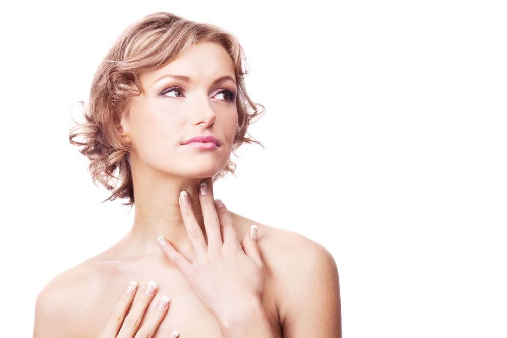 Girl with smooth neck and décolleté skin after rejuvenation procedures